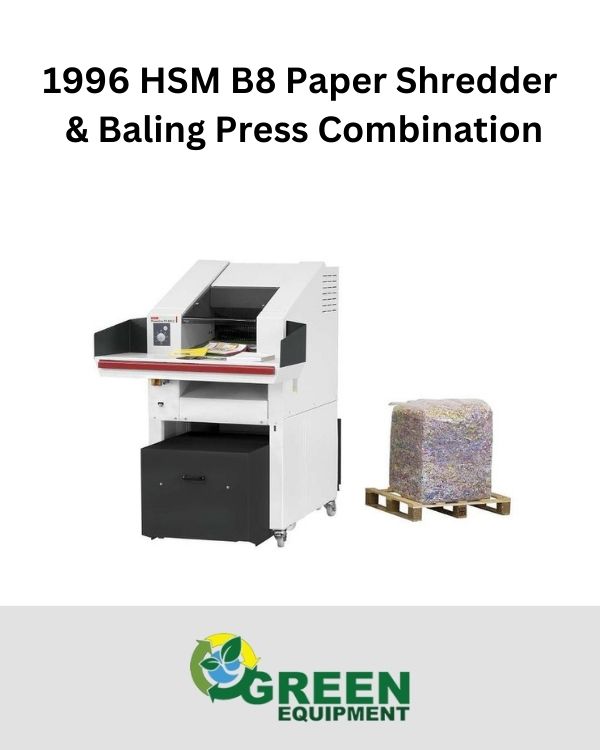 1996 HSM B8 Paper Shredder & Baling Press Combination