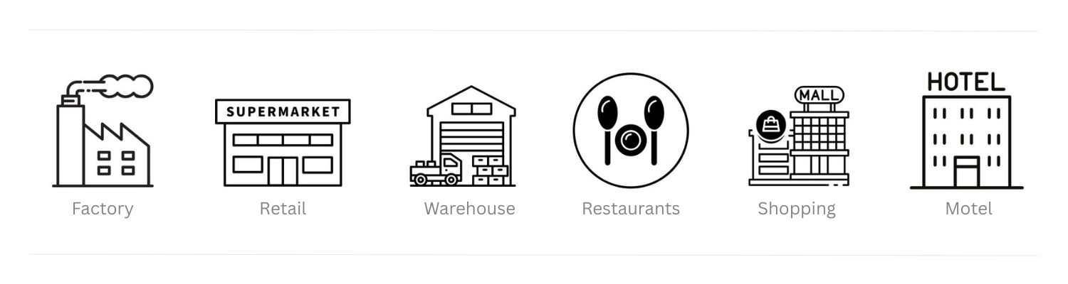 industry category icons representing waste management industry